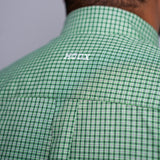 Camisa Manga Curta Verde Menta Microxadrez