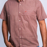 Camisa Manga Curta Xadrez Bordô Terroso