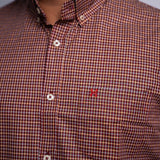 Camisa Manga Longa Xadrez bordô e marrom