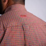 Camisa Manga Longa Xadrez bordô e marrom