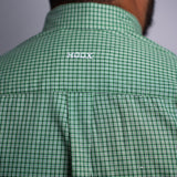 Camisa Manga Longa Verde Menta Microxadrez