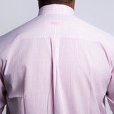 Camisa Manga Longa Rosa Claro Microxadrez