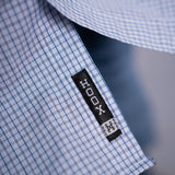 Camisa Manga Longa Azul Claro Microxadrez