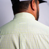 Camisa Manga Longa Verde Lima Suave Microxadrez