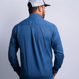 Camisa Manga Curta Azul Royal Microxadrez