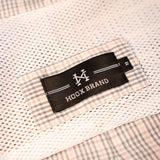 Camisa Manga Longa Microxadrez Azul e Off-White